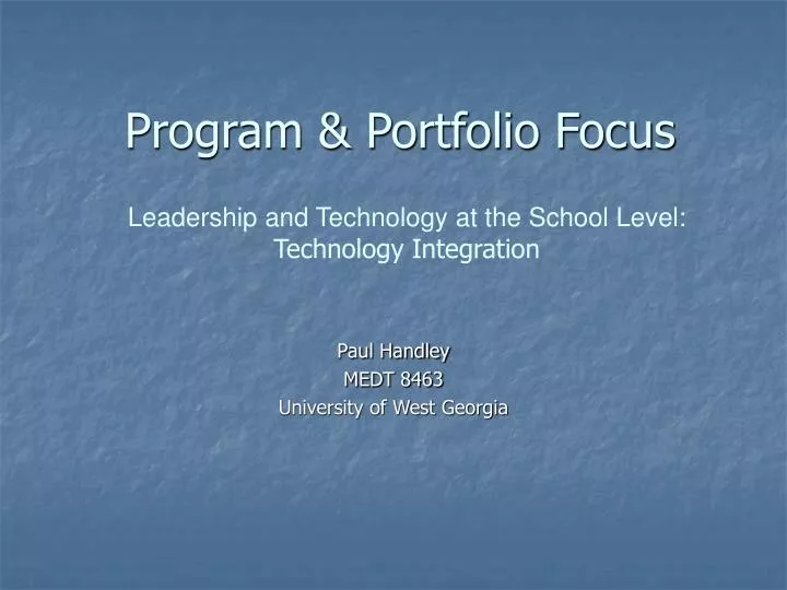 program portfolio focus