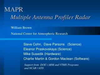 MAPR Multiple Antenna Profiler Radar