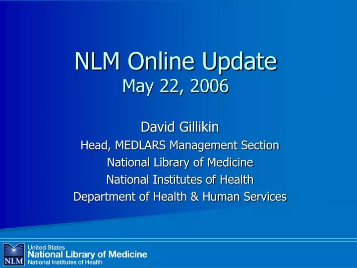 nlm online update may 22 2006