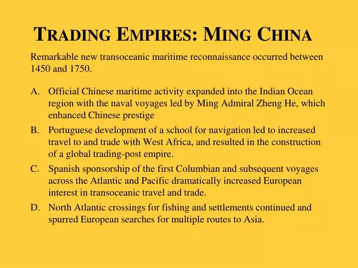 trading empires ming china