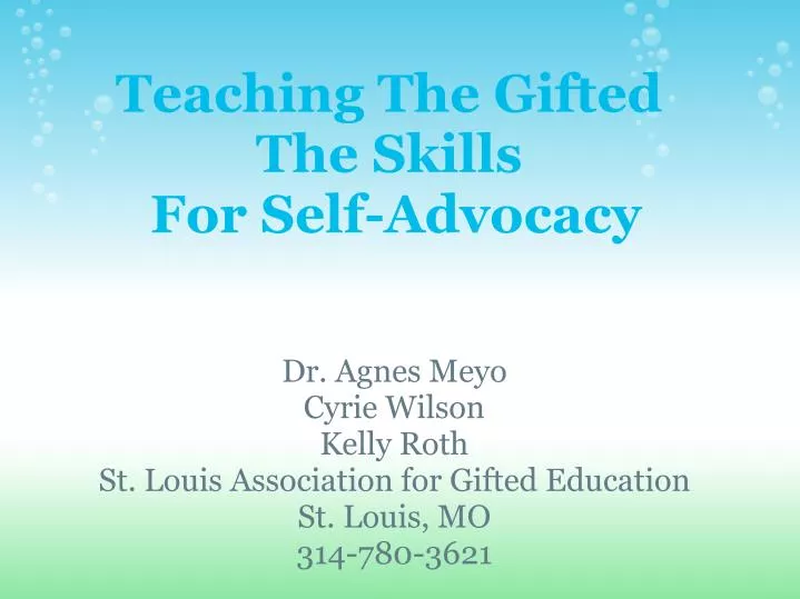 teaching the gifted the skills for self advocacy