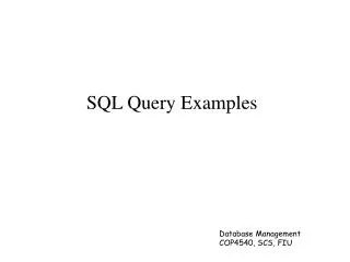 SQL Query Examples