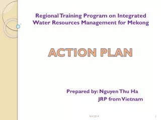 Regional Training Program on Integrated Water Resources Management for Mekong