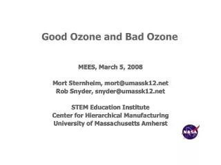 Good Ozone and Bad Ozone