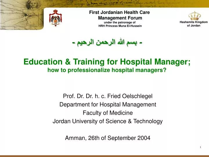 education training for hospital manager how to professionalize hospital managers