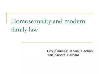 Homosexuality and modern family law