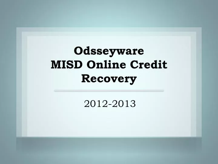 odsseyware misd online credit recovery