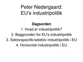peter nedergaard eu s industripolitik