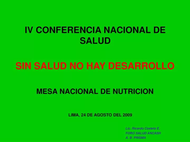 iv conferencia nacional de salud