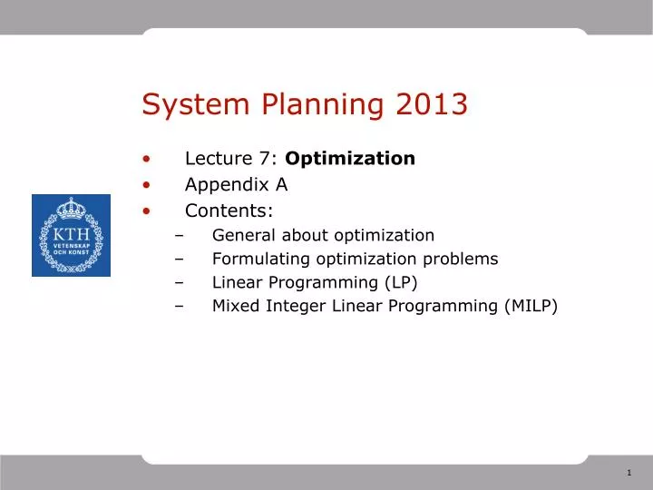 system planning 2013