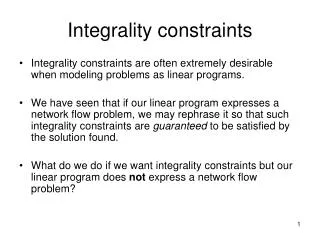 Integrality constraints