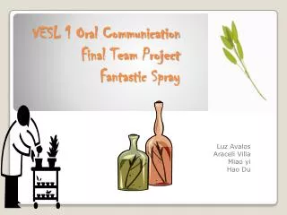 VESL 1 Oral Communication Final Team Project Fantastic Spray