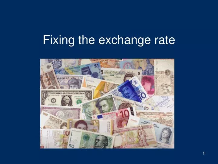 fixing the exchange rate