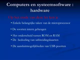 computers en systeemsoftware hardware