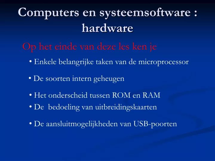 computers en systeemsoftware hardware