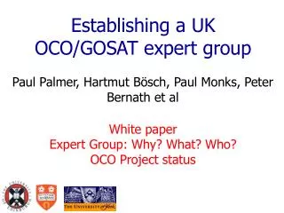 Establishing a UK OCO/GOSAT expert group
