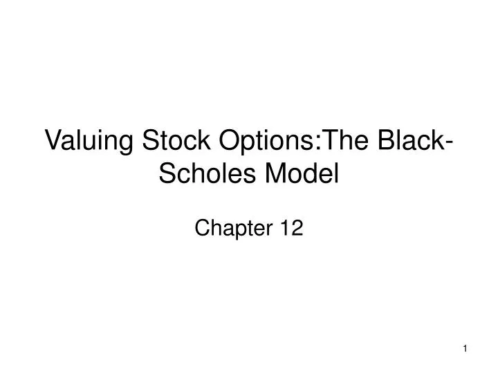 valuing stock options the black scholes model
