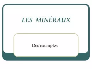 les min raux