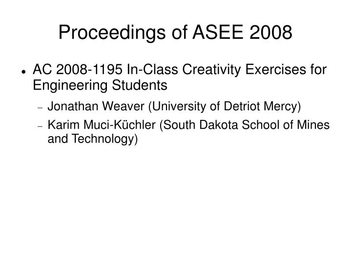 proceedings of asee 2008