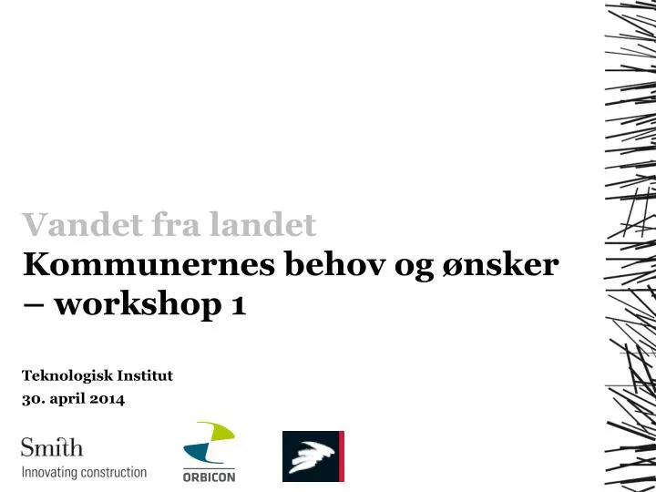 vandet fra landet kommunernes behov og nsker workshop 1