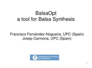 BalsaOpt a tool for Balsa Synthesis
