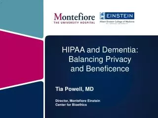 HIPAA and Dementia: Balancing Privacy and Beneficence