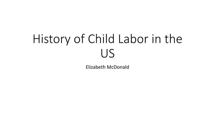 history of child labor in the us