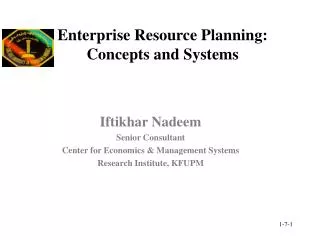 Enterprise Resource Planning: Concepts and Systems