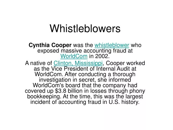 whistleblowers