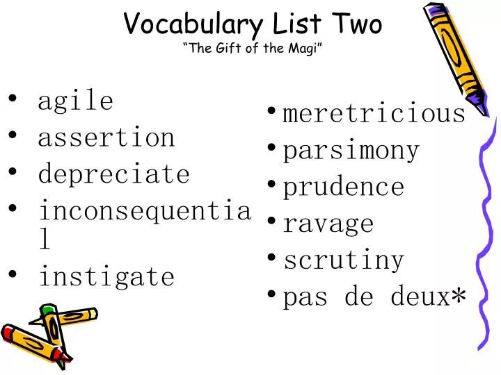 vocabulary list two the gift of the magi