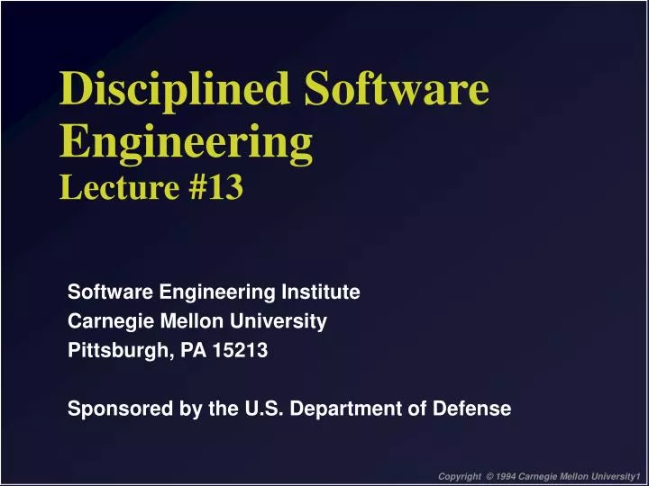 disciplined software engineering lecture 13