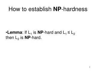 How to establish NP -hardness