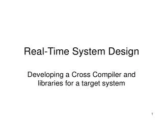 Real-Time System Design