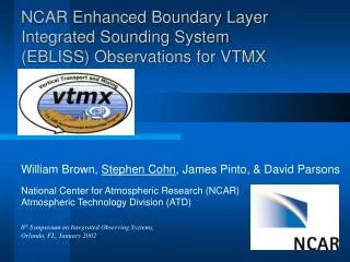 NCAR Enhanced Boundary Layer Integrated Sounding System (EBLISS) Observations for VTMX