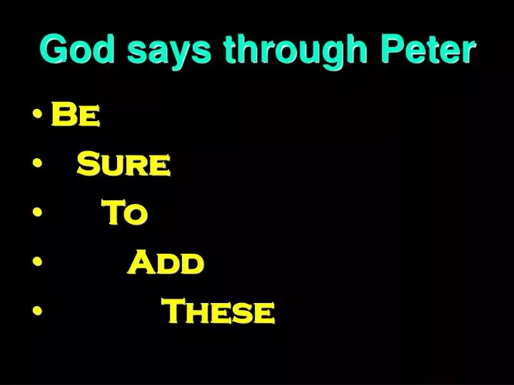 god says through peter