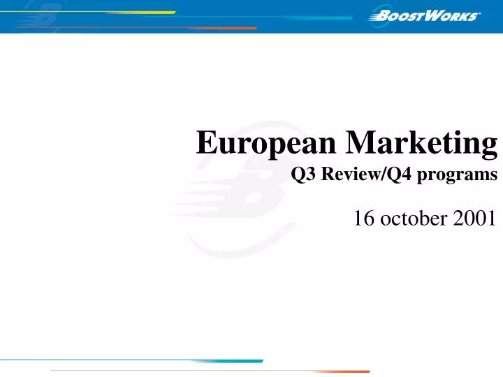 european marketing q3 review q4 programs