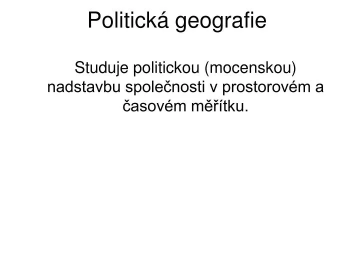 politick geografie