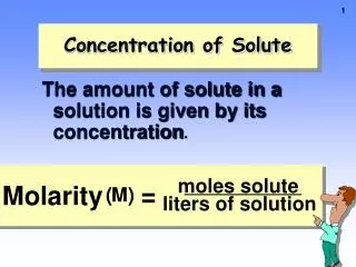 Concentration of Solute