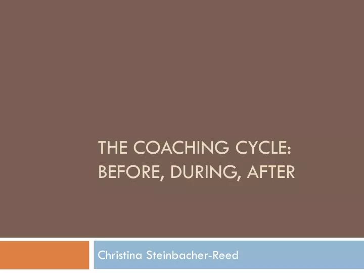the coaching cycle before during after