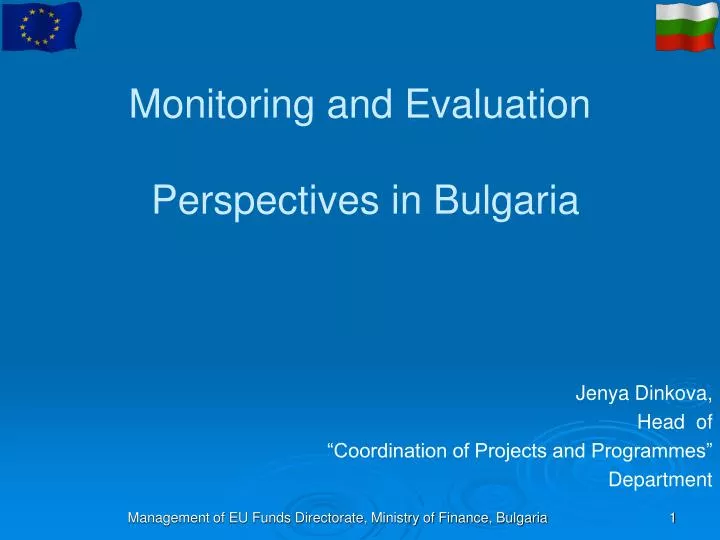 monitoring and evaluation perspectives in bulgaria