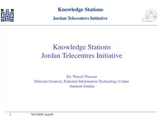 Knowledge Stations Jordan Telecentres Initiative Dr. Yousef Nusseir