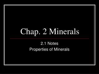 Chap. 2 Minerals