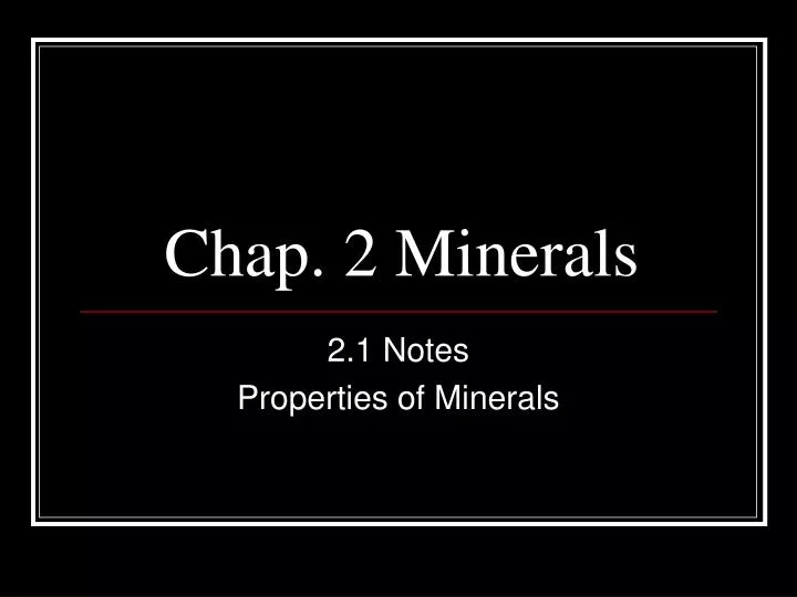 chap 2 minerals