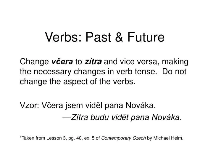 verbs past future