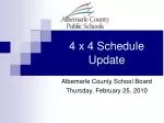 4 x 4 Schedule Update - slide 1