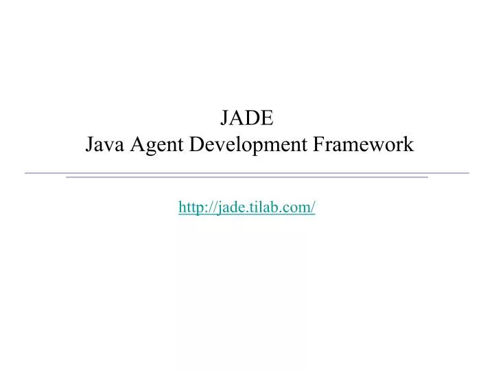 jade java agent development framework