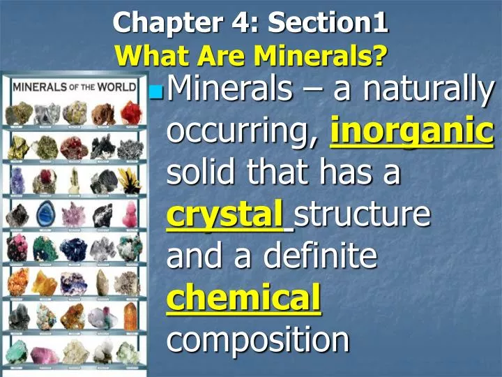 chapter 4 section1 what are minerals