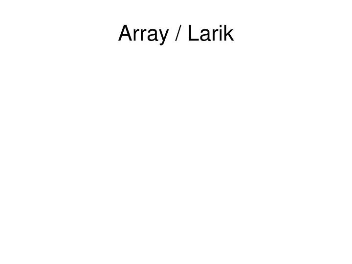 array larik