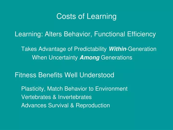 costs of learning