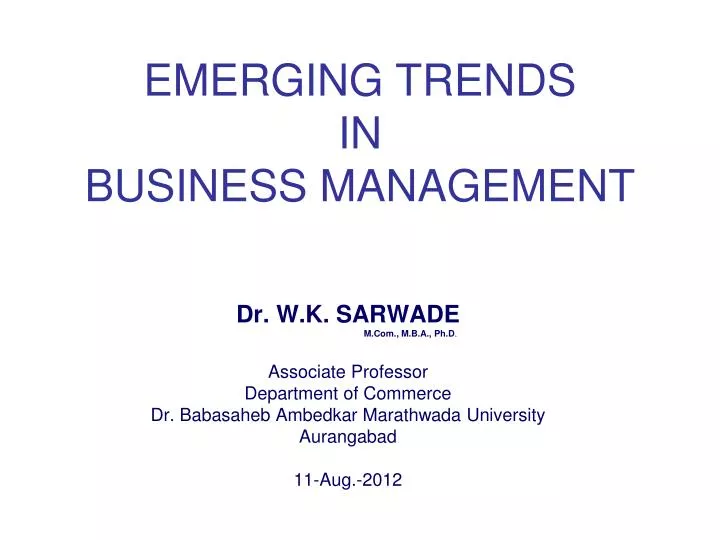 emerging trends in business management